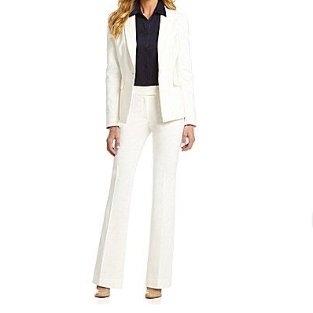 NWT Antonio Melani Maxine Fit Wide Leg White Pants